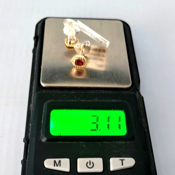 LAGOS Two-Tone Garnet 7mm Stud Earrings - Picture 3 of 7